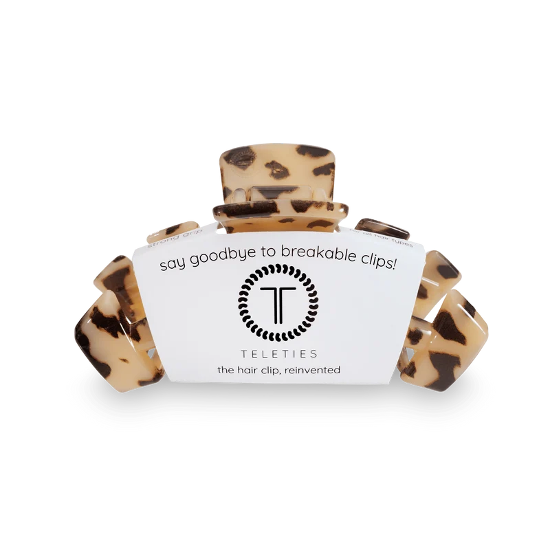 TELETIES Classic Blonde Tortoise Medium Claw Hair Clip with Bendable Teeth