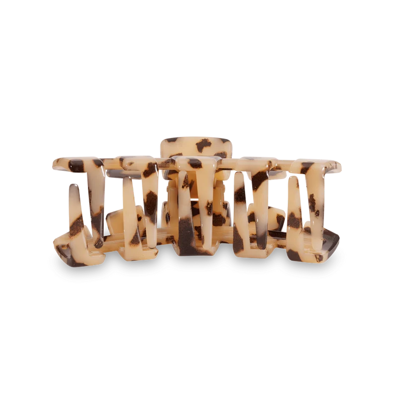 TELETIES Classic Blonde Tortoise Medium Claw Hair Clip with Bendable Teeth