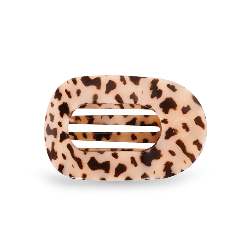Blonde Tortoise Medium Flat Round Hair Clip for All-Day Comfort