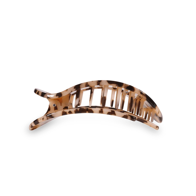 Blonde Tortoise Medium Flat Round Hair Clip for All-Day Comfort