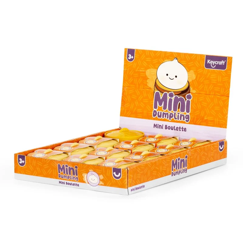 Adorable Squishy Mini Dumpling Toy in Traditional Steamer Basket
