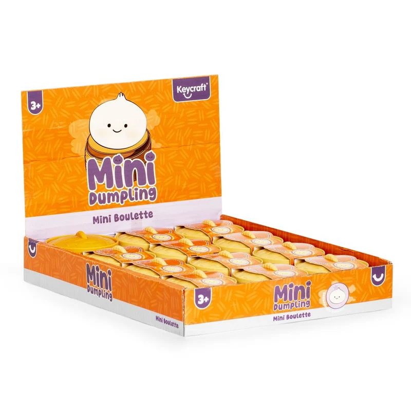 Adorable Squishy Mini Dumpling Toy in Traditional Steamer Basket