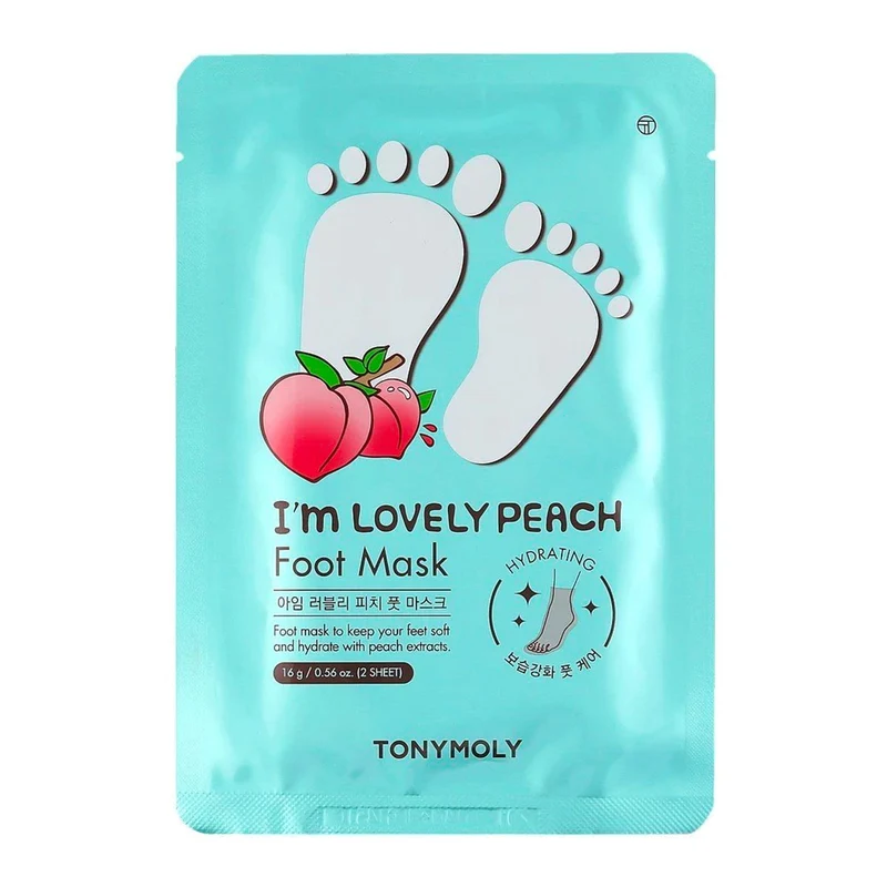 TONYMOLY I'm Lovely Peach Hydrating and Repairing Foot Mask Socks