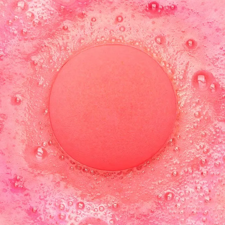 Neon Pink Grapefruit Bath Bomb with Hidden Secret Neon Surprise