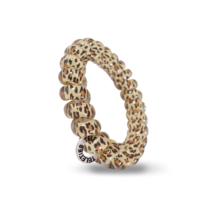 TELETIES Leopard Print Large Strong Grip Spiral Hair Ties