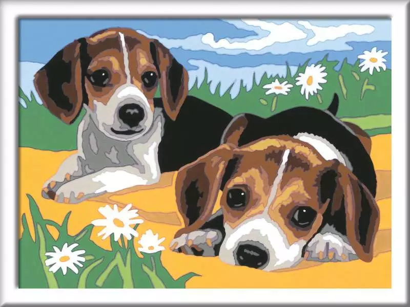 Ravensburger CreArt Beagle Puppies Paint by Numbers Kit for Kids