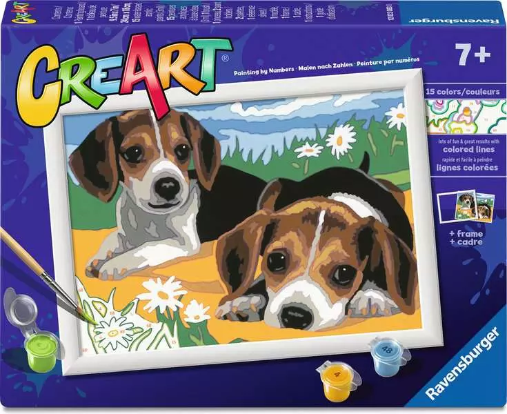 Ravensburger CreArt Beagle Puppies Paint by Numbers Kit for Kids