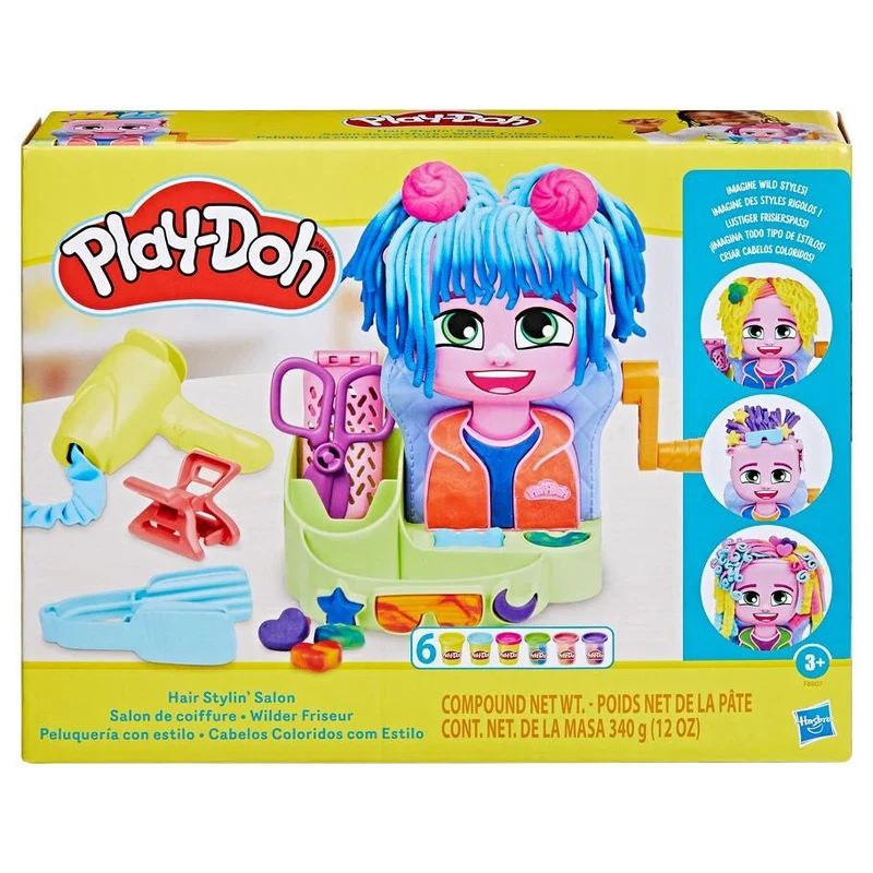 Play-Doh Hair Stylin' Salon Playset with 6 Modeling Compound Cans