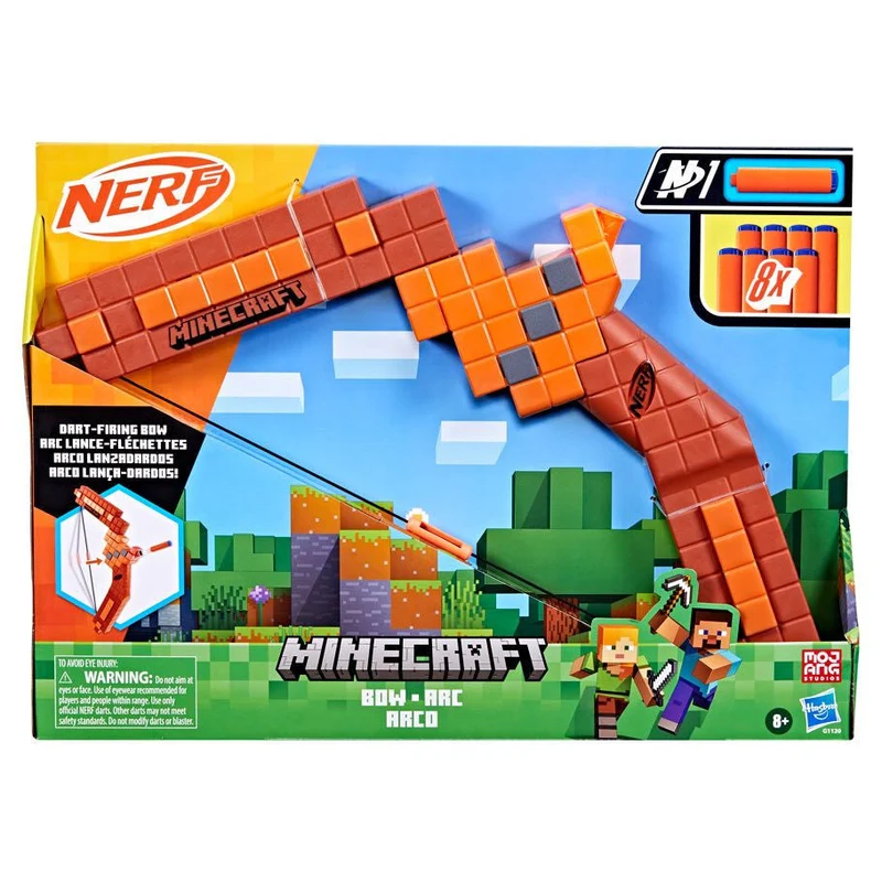 Official Nerf Minecraft Bow Blaster with 8 High Accuracy Darts