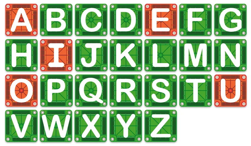 Magna-Tiles MicroMags Learn Letters 56 Piece Set