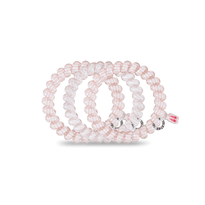 Teleties Large Ballet Pink Spiral Hair Ties Pack of Three