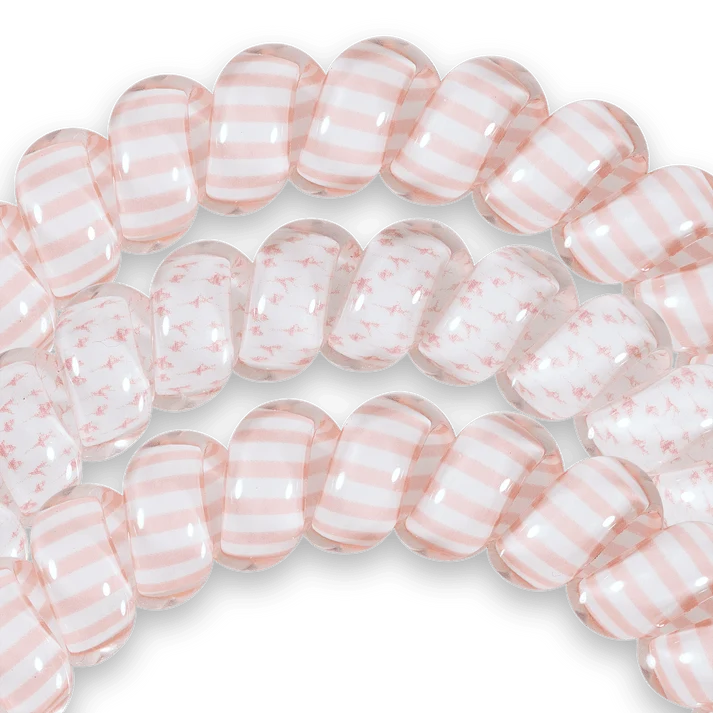 Teleties Large Ballet Pink Spiral Hair Ties Pack of Three