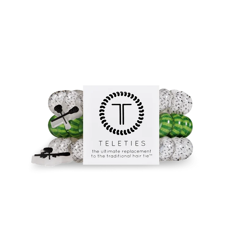 TELETIES Lacrosse Large Strong Grip Waterproof Hair Ties Three Pack