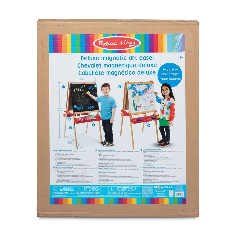 Melissa & Doug Deluxe Magnetic Standing Art Easel With Chalkboard