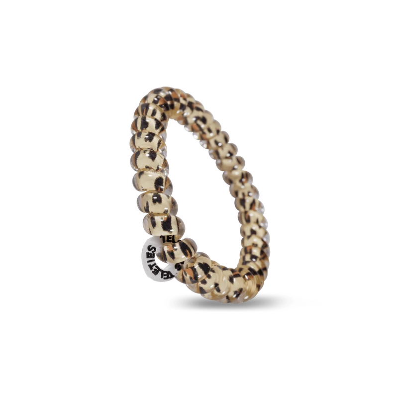 TELETIES Leopard Small Strong Grip Waterproof Spiral Hair Ties