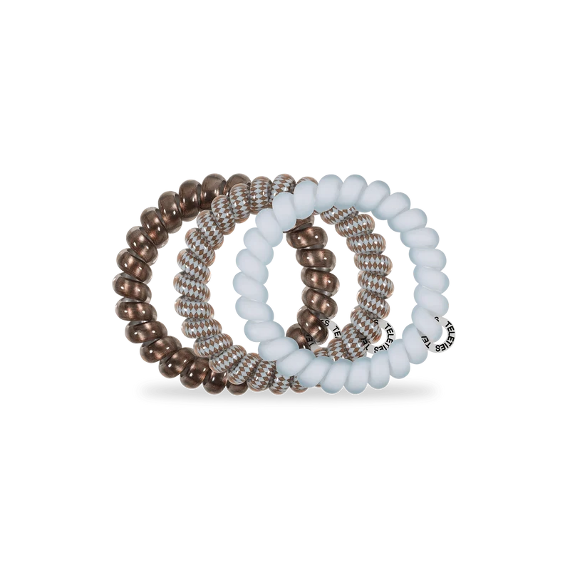 TELETIES Truly Taupe Large Spiral Hair Ties Strong Grip Bracelet