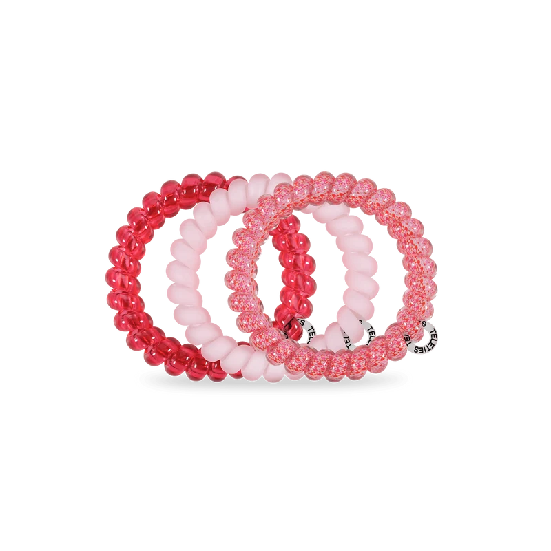 TELETIES Love You Mean It Large Pink Spiral Hair Ties