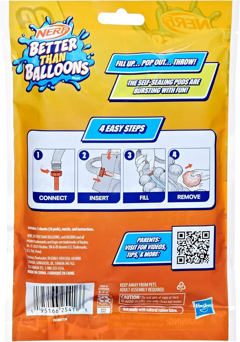 Nerf Better Than Balloons Mess-Free Easy Cleanup Water Pods