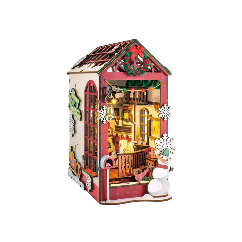 Christmas Indoor Scene DIY Book Nook Kit with LED Lights