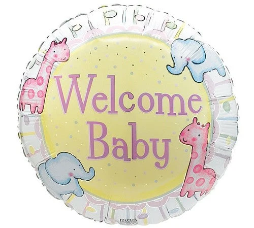 Vibrant 18 Inch Welcome Baby Foil Balloon for Party Decorations