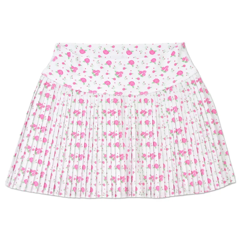 Iscream Girls Pretty White Floral Pleated Active Performance Skort