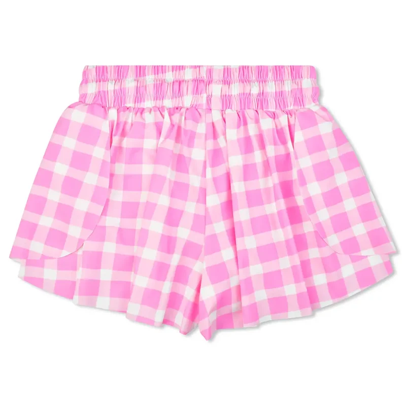 Iscream Pink Gingham Butterfly Shorts for Girls and Youth