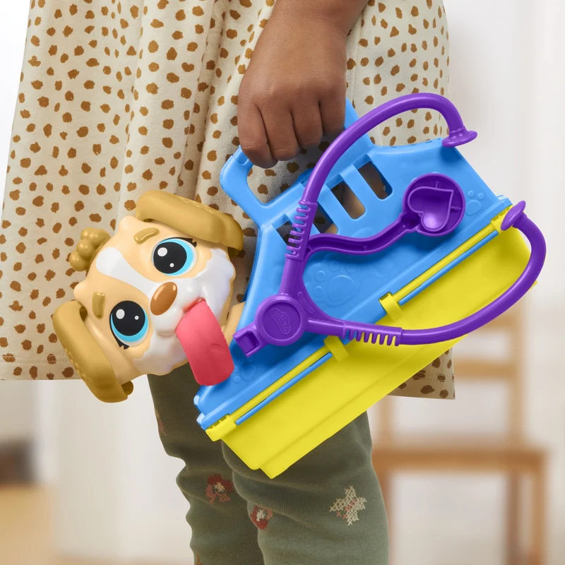 Play-Doh Care 'n Carry Vet Toy Dog Playset with 10 Tools