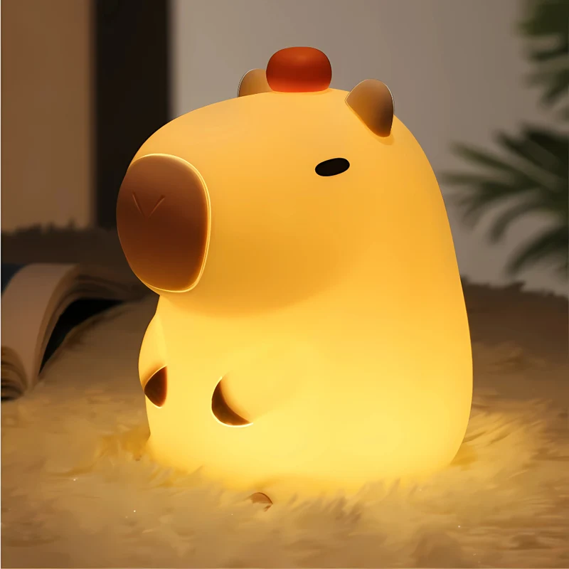 Moderny Adorable Silicone Capybara Squishy Night Light Glow Lamp