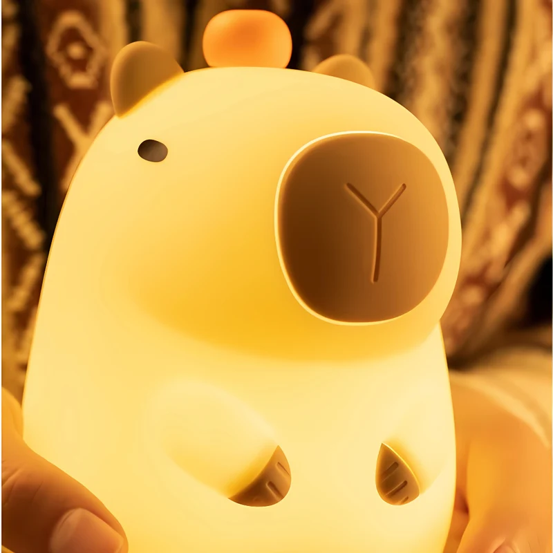 Moderny Adorable Silicone Capybara Squishy Night Light Glow Lamp