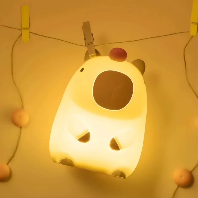 Moderny Adorable Silicone Capybara Squishy Night Light Glow Lamp