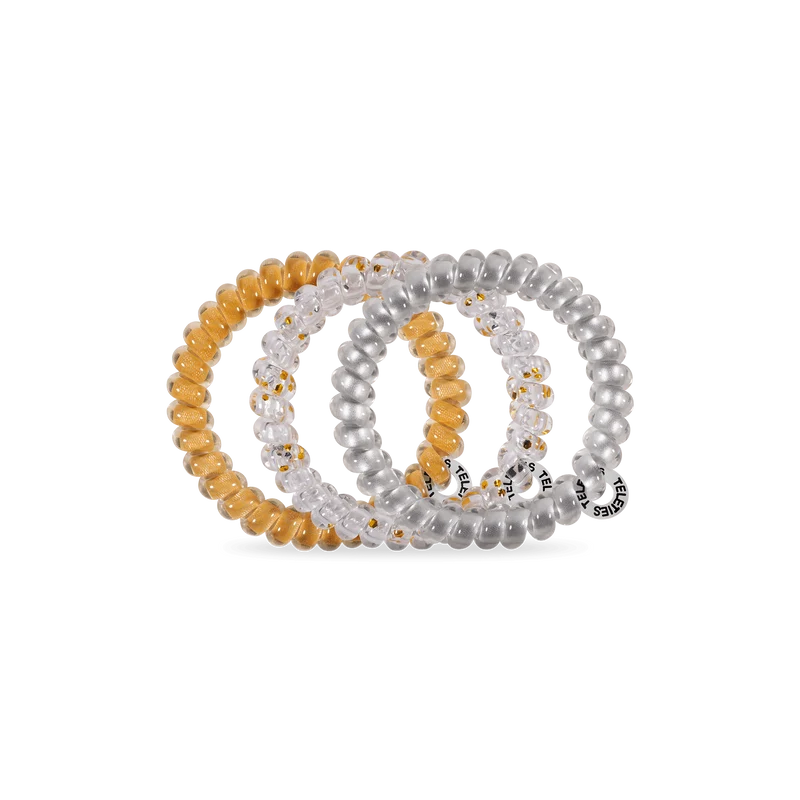 Starstruck Small Metallic No-Rip Hair Ties and Bracelet Set