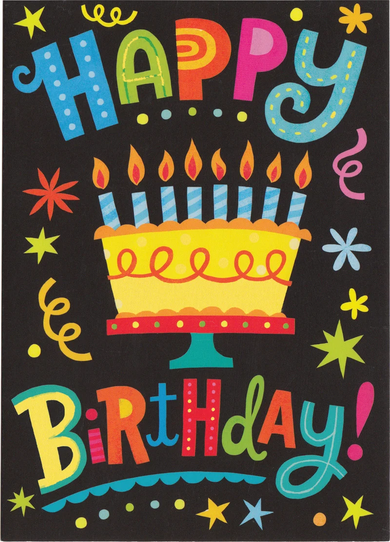 Peaceable Kingdom Colorful Happy Birthday Greeting Card for Kids