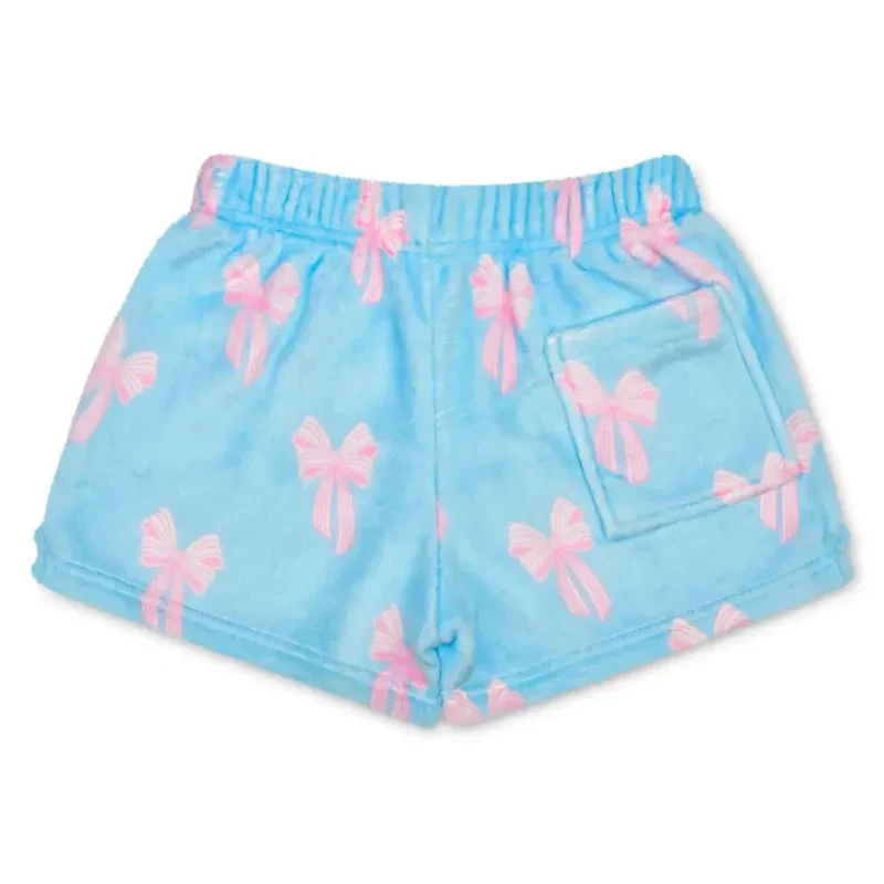 Iscream Girls Spring Bows Soft Plush Sleep Shorts with Pocket