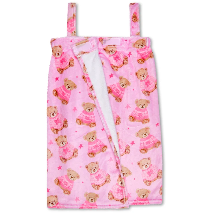 iScream Beary Cute Girls Plush Bear Spa Bath Wrap
