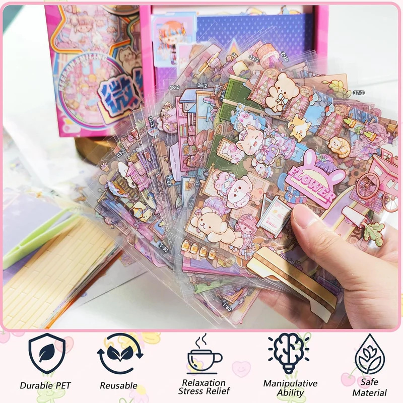 3D Sticker Scenes: Creative Stress Relief Craft Kit for All Ages