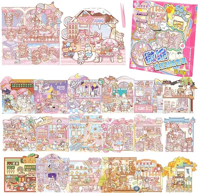 3D Sticker Scenes: Creative Stress Relief Craft Kit for All Ages