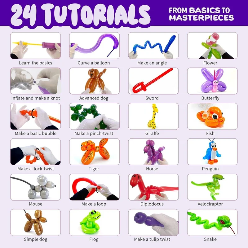 Balloon Animal Twisting Kit for Kids (with pump)