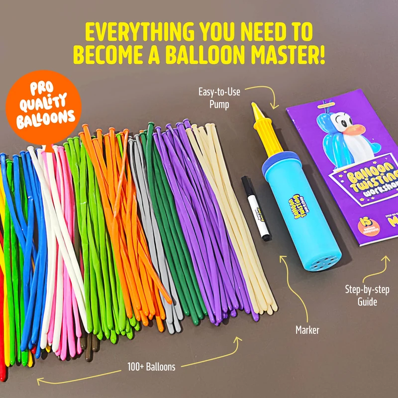 Balloon Animal Twisting Kit for Kids (with pump)