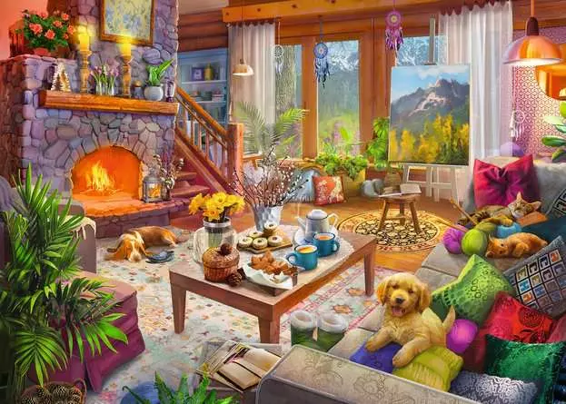 Jigsaw Puzzle Cozy Cabin - 1000 Pieces Puzzle