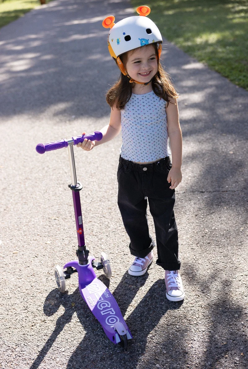 Mini Foldable LED Micro Scooter Purple