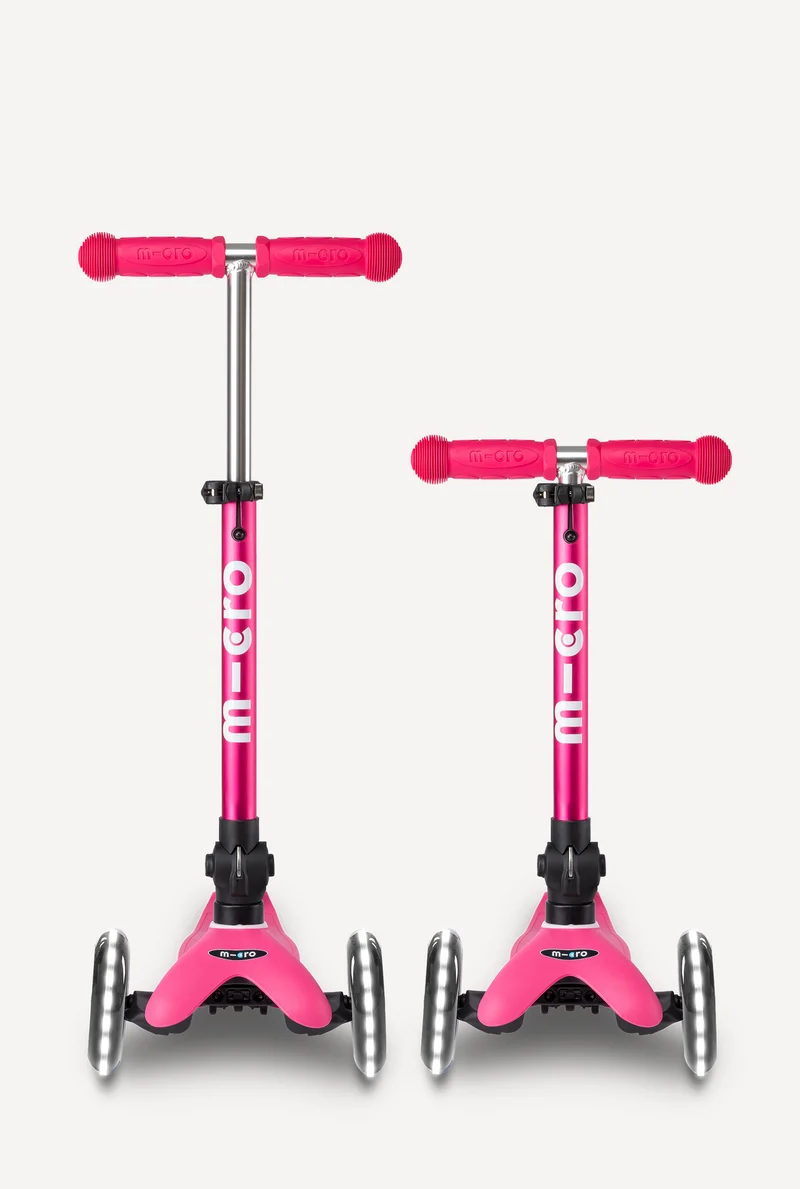 Mini Foldable LED Micro Scooter Pink