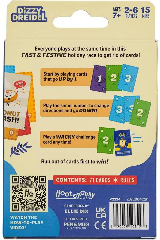Dizzy Dreidel Hanukkah Card Game