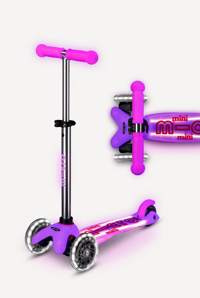 Mini Glow Led Pink Micro Scooter
