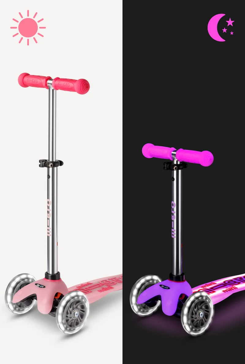 Mini Glow Led Pink Micro Scooter