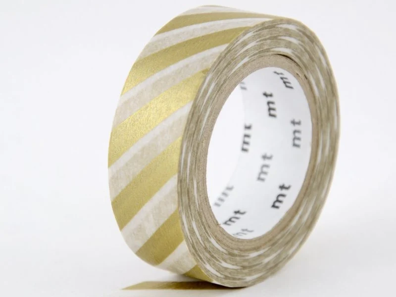 Masking tape washi motif - Rayures dorées