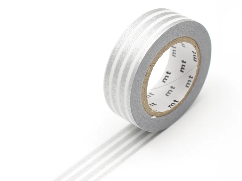 Masking tape washi motif - Lignes argentées