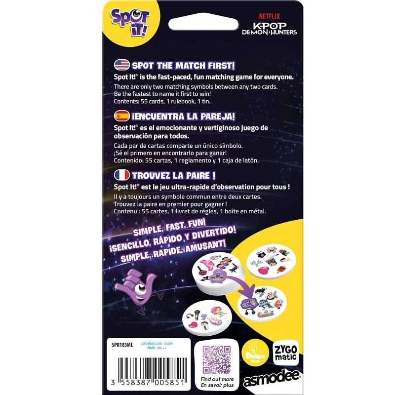 Spot It! K-Pop Demon Hunters Card Game