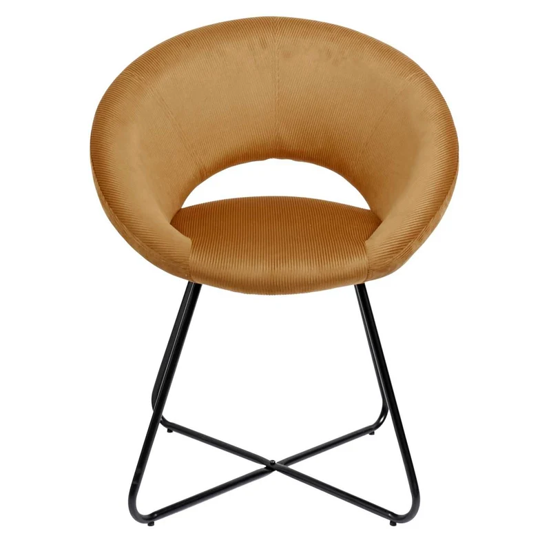 FAUTEUIL ROND VELOURS COTELE GIULIA JAUNE