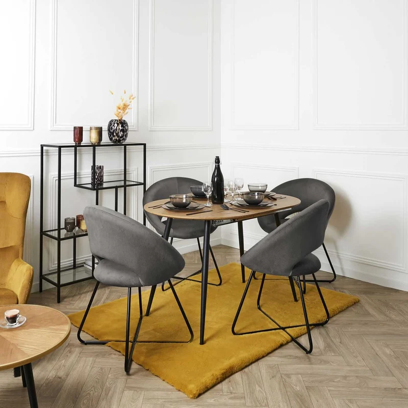 FAUTEUIL ROND VELOURS COTELE GIULIA GRIS