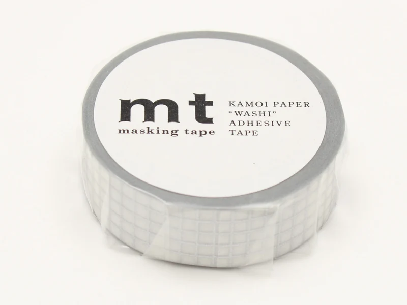 Masking tape washi motif - Quadrillé argenté
